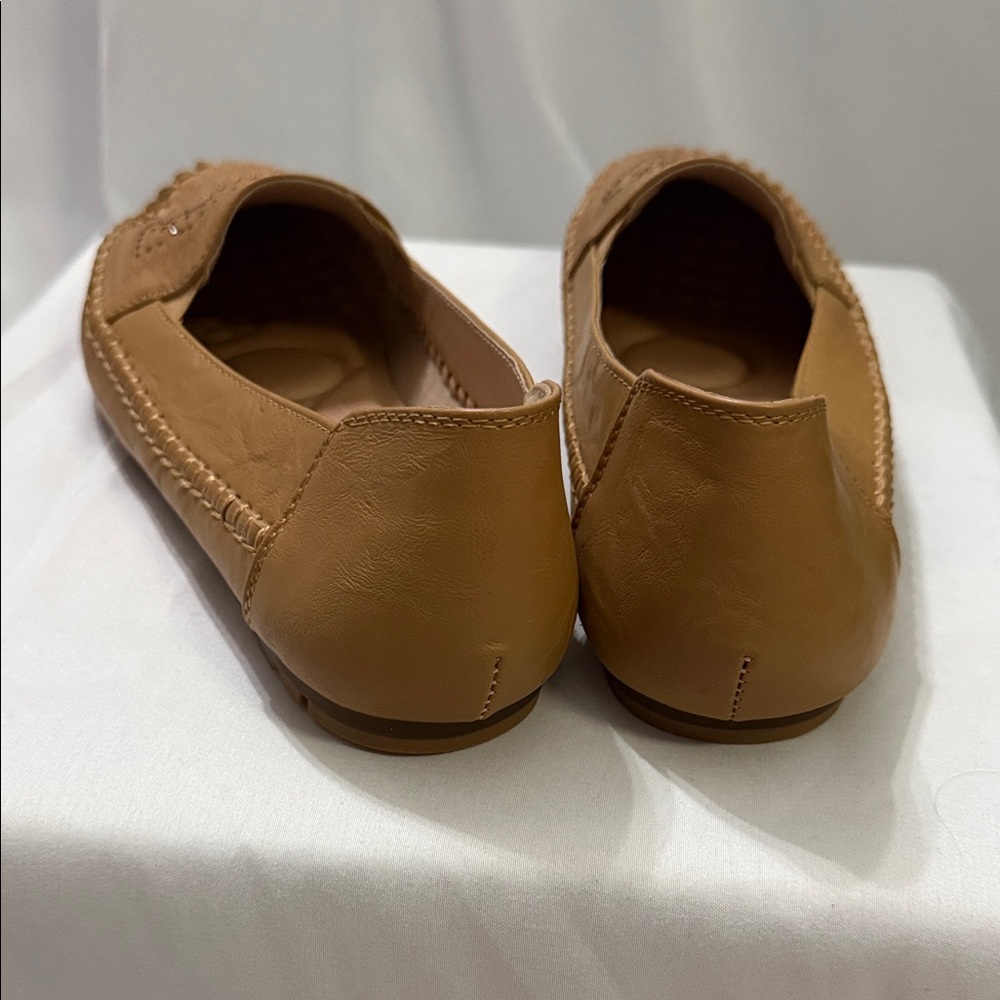 Elegant Tan Perforated Loafers for Women - Picture 6 of 8